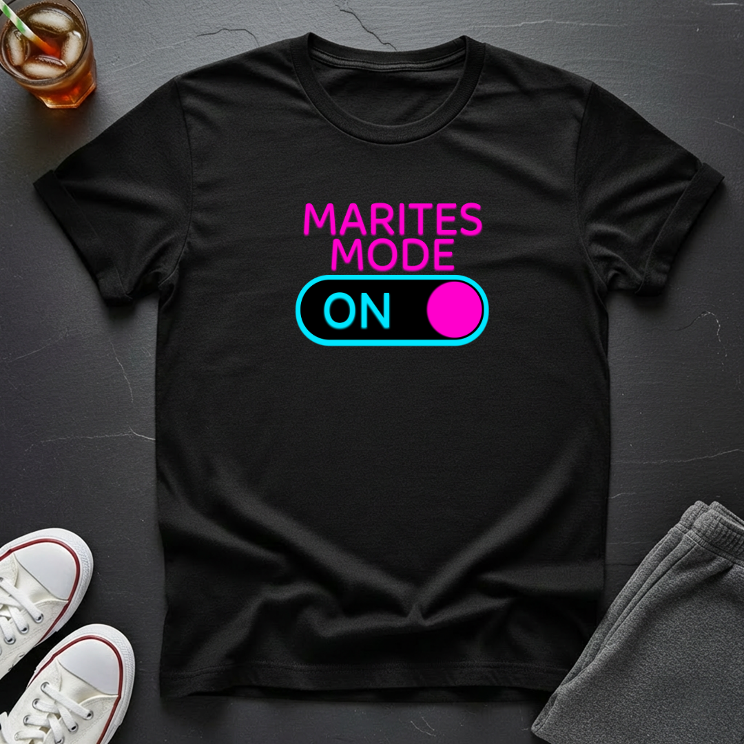 Two filipinas wearing Marites Mode ON shirts