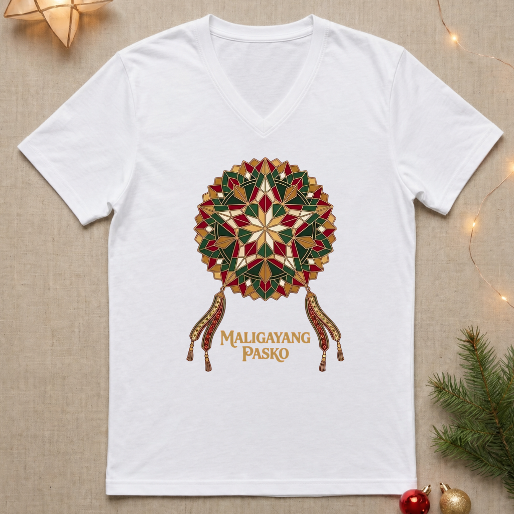 Maligayang Pasko Parol Ladies' V-Neck