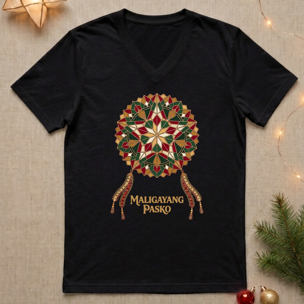 Maligayang Pasko Parol Ladies' V-Neck