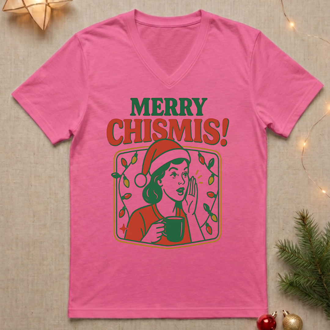 Merry Chismis! Retro Ladies' V-Neck