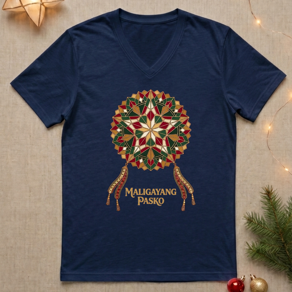 Maligayang Pasko Parol Ladies' V-Neck