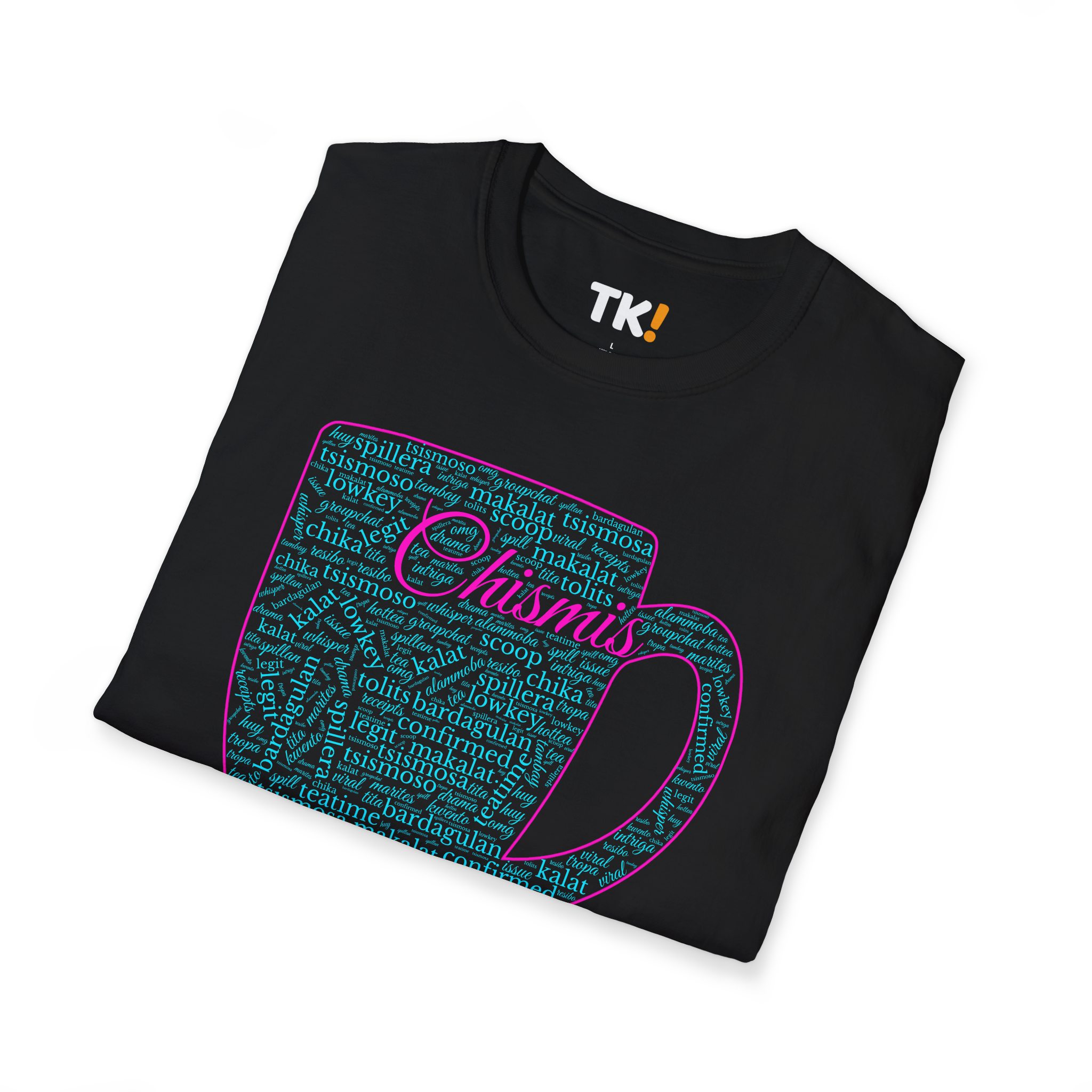 Chismis Word Cloud Pink/Cyan - Border