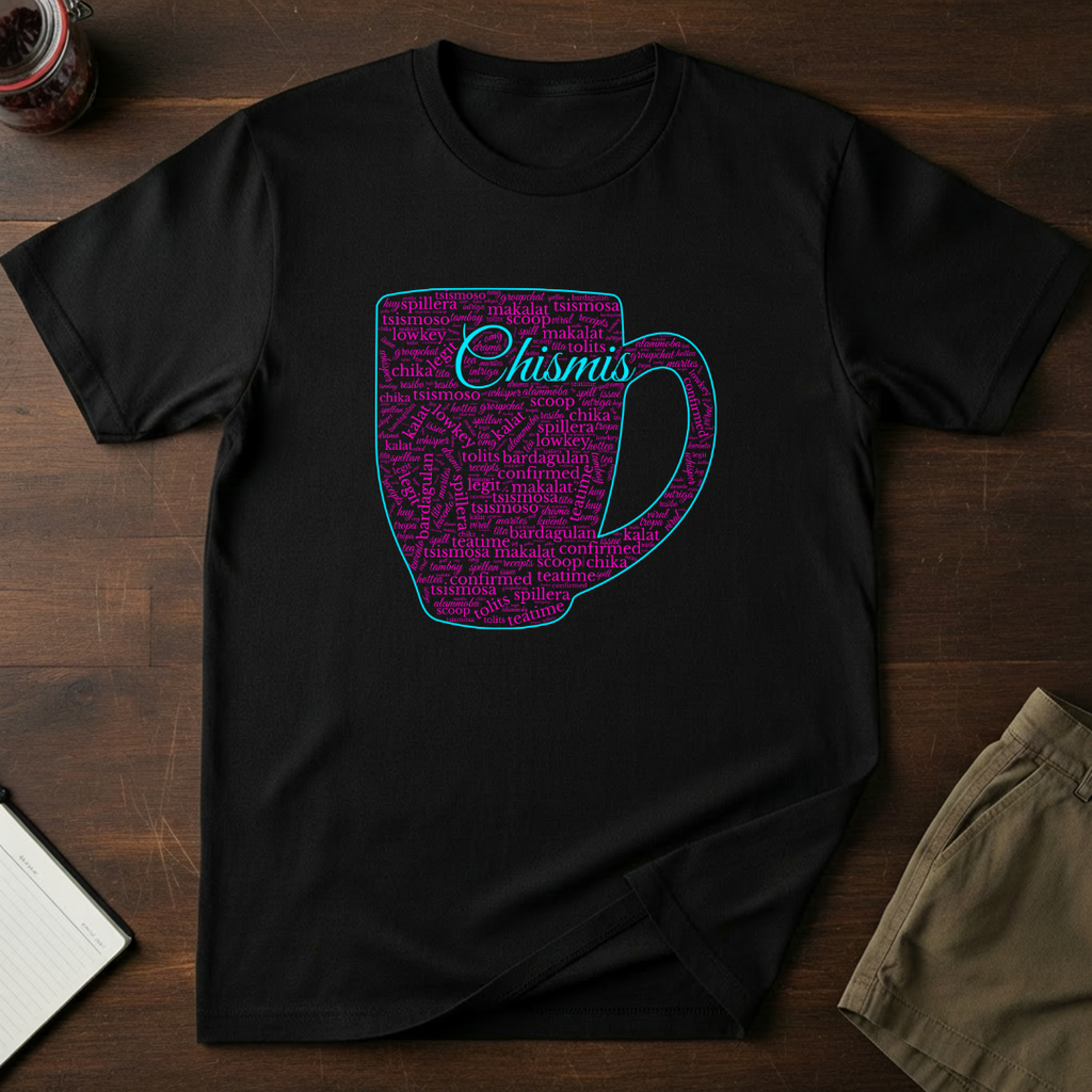 Chismis Word Cloud Cyan/Pink - Border