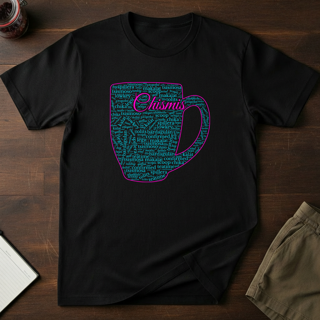 Chismis Word Cloud Pink/Cyan - Border
